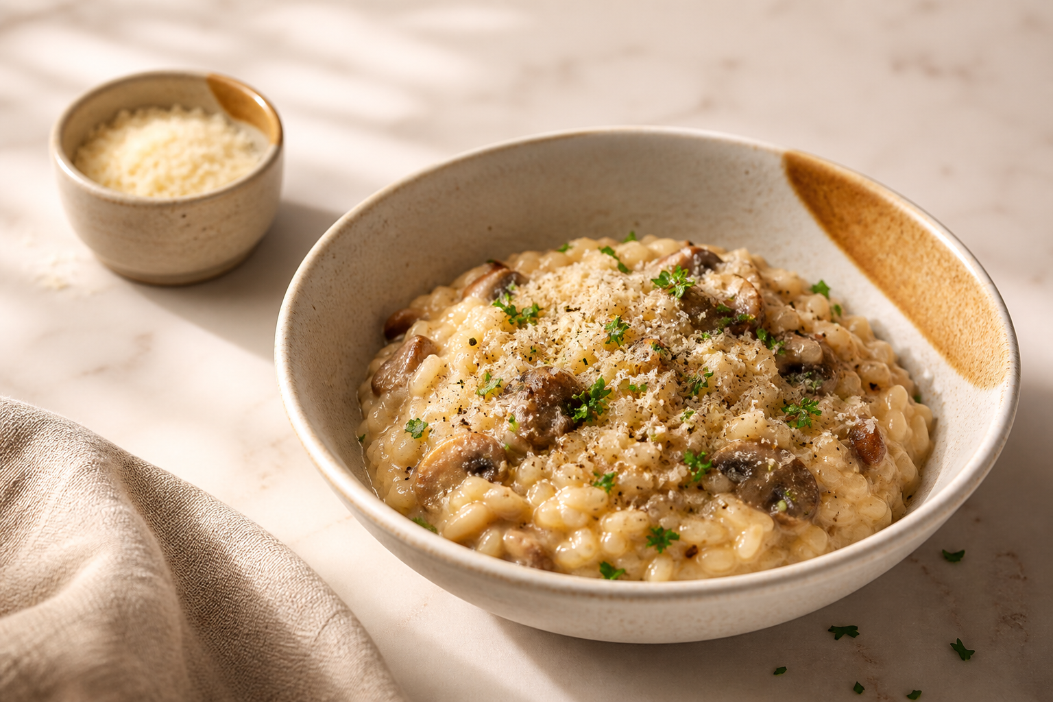 Risotto aux champignons et parmesan
